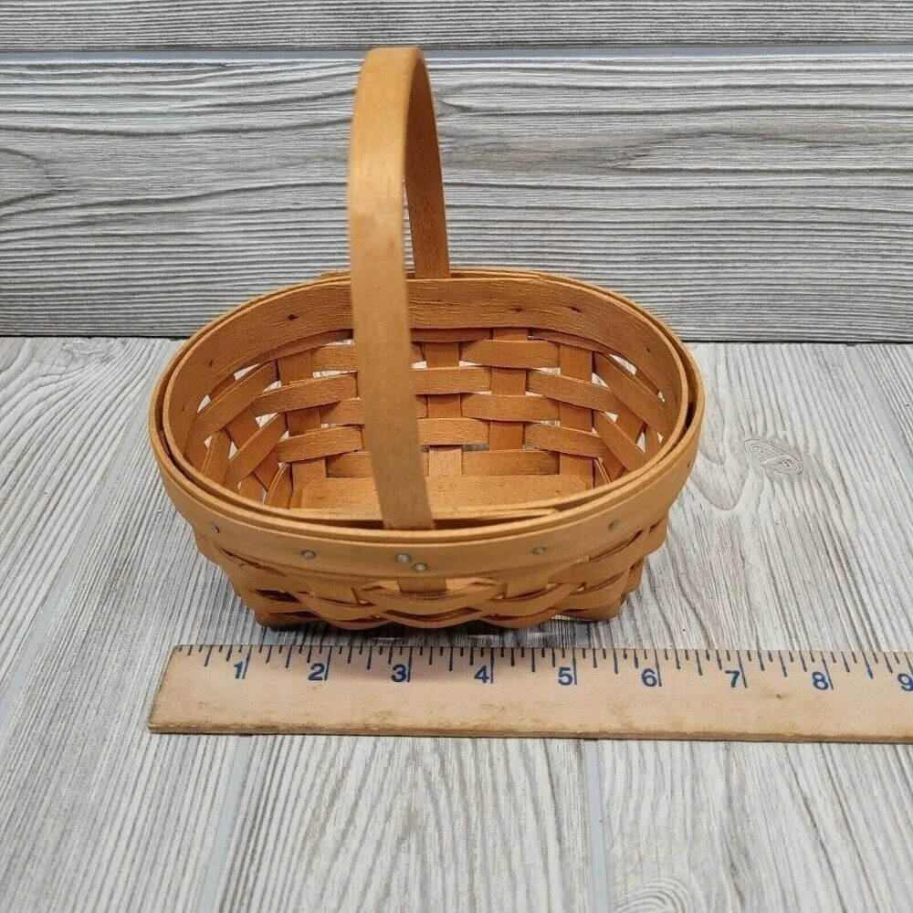 Longaberger Baskets Set 2 1999 2003 Holiday Helper Horizon of Hope Red Green Vtg